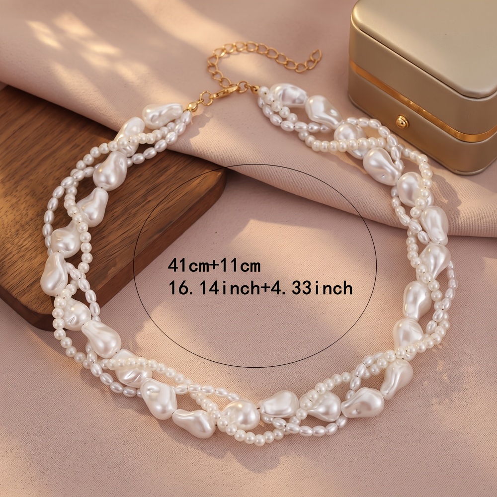 Women's Bohemian Irregular Baroque Imitation Pearl Neck Chain